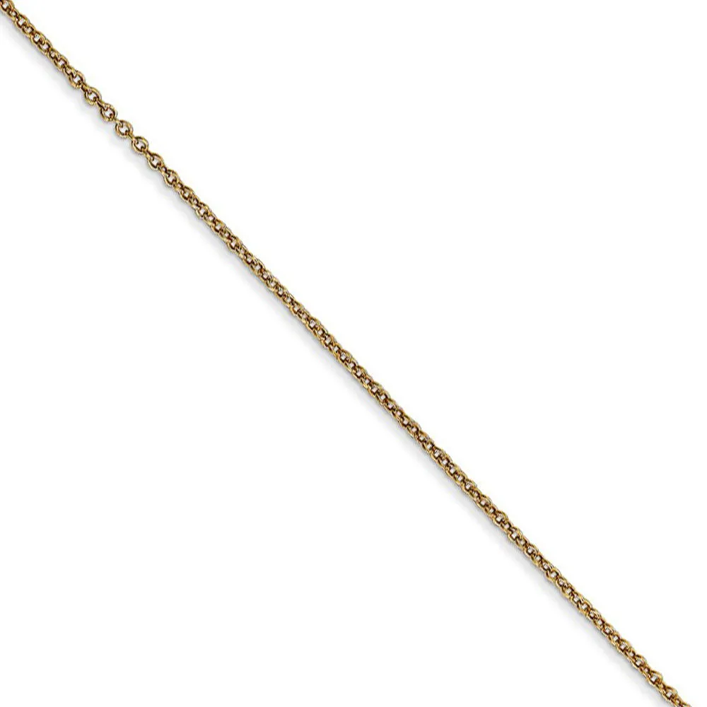 14k Yellow Gold 15mm Satin Plumeria Necklace