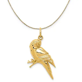 14k Yellow Gold 2D Parrot Necklace