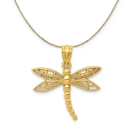 14k Yellow Gold Dragonfly Necklace