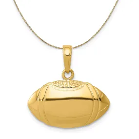 14k Yellow Gold Football Profile Necklace