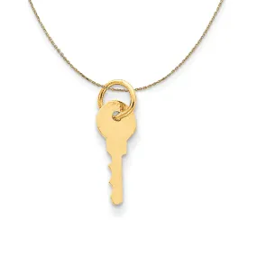 14k Yellow Gold Polished Key (5mm) Necklace