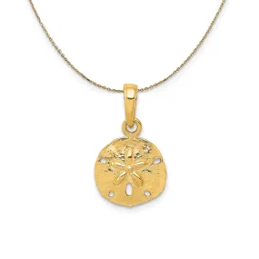 14k Yellow Gold Polished Sand Dollar Necklace