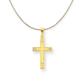 14k Yellow Gold, Stamped, Latin Cross Necklace