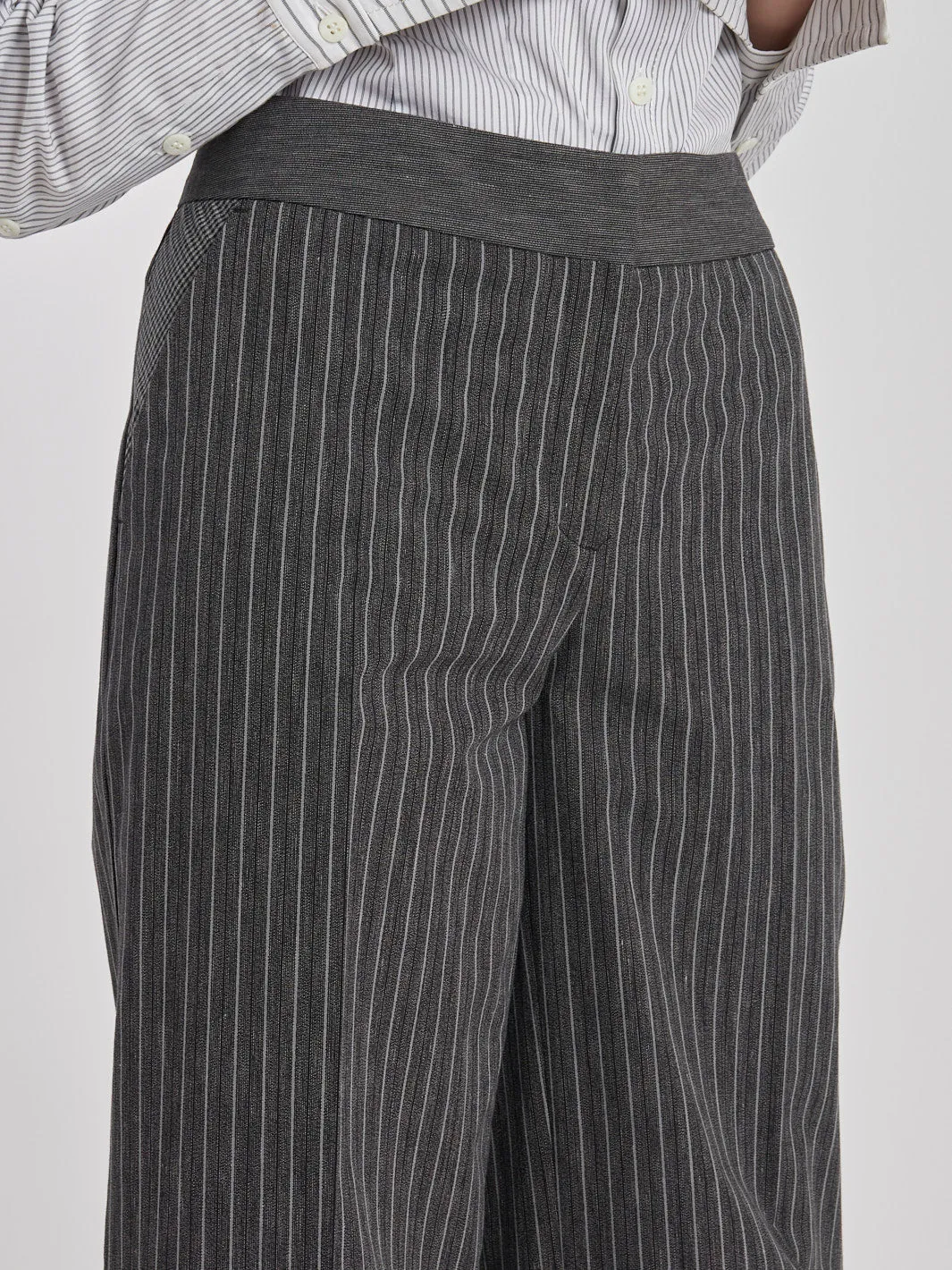 1990s Antonio Marras grey palazzo pants with striped pattern