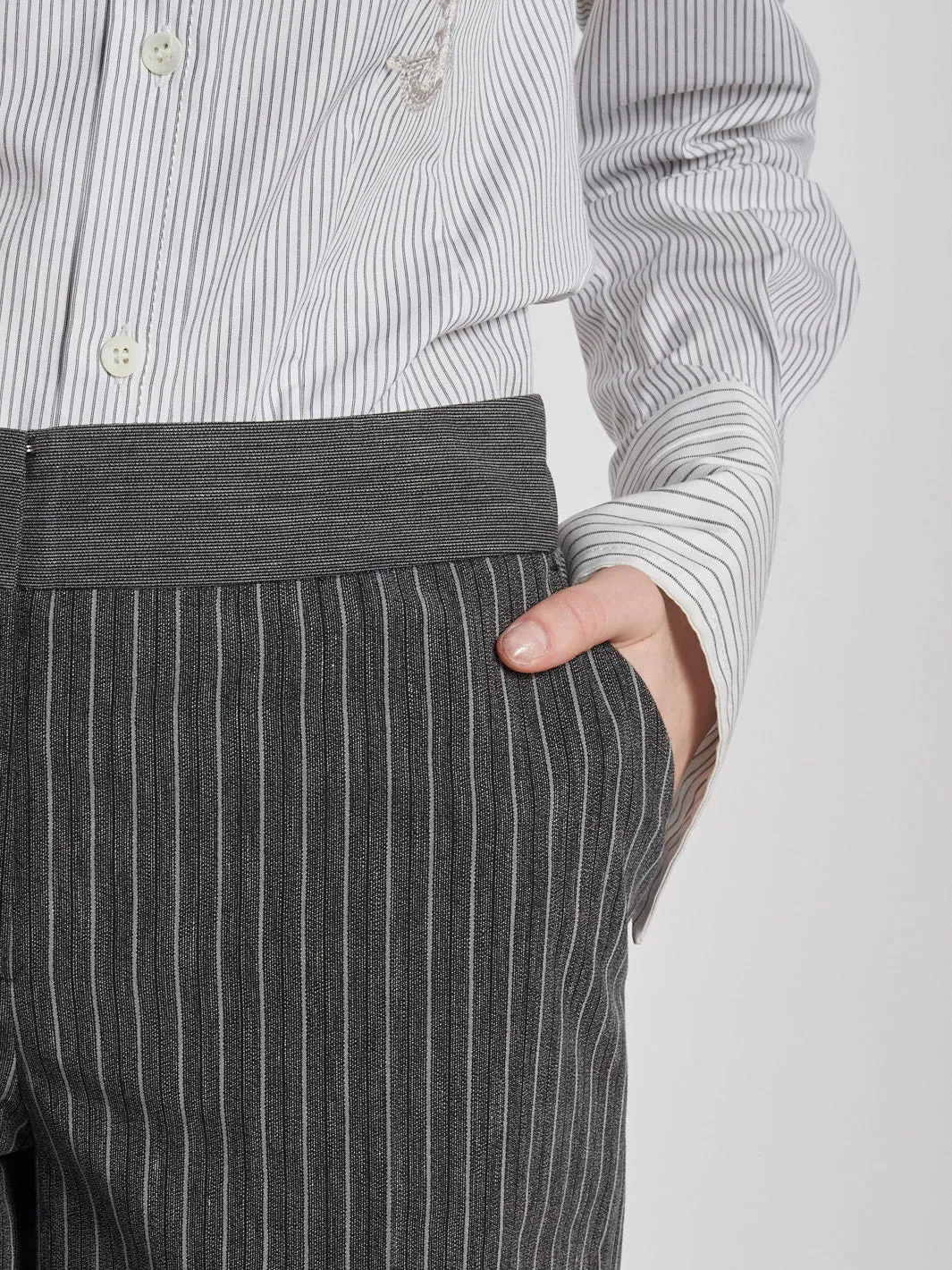 1990s Antonio Marras grey palazzo pants with striped pattern