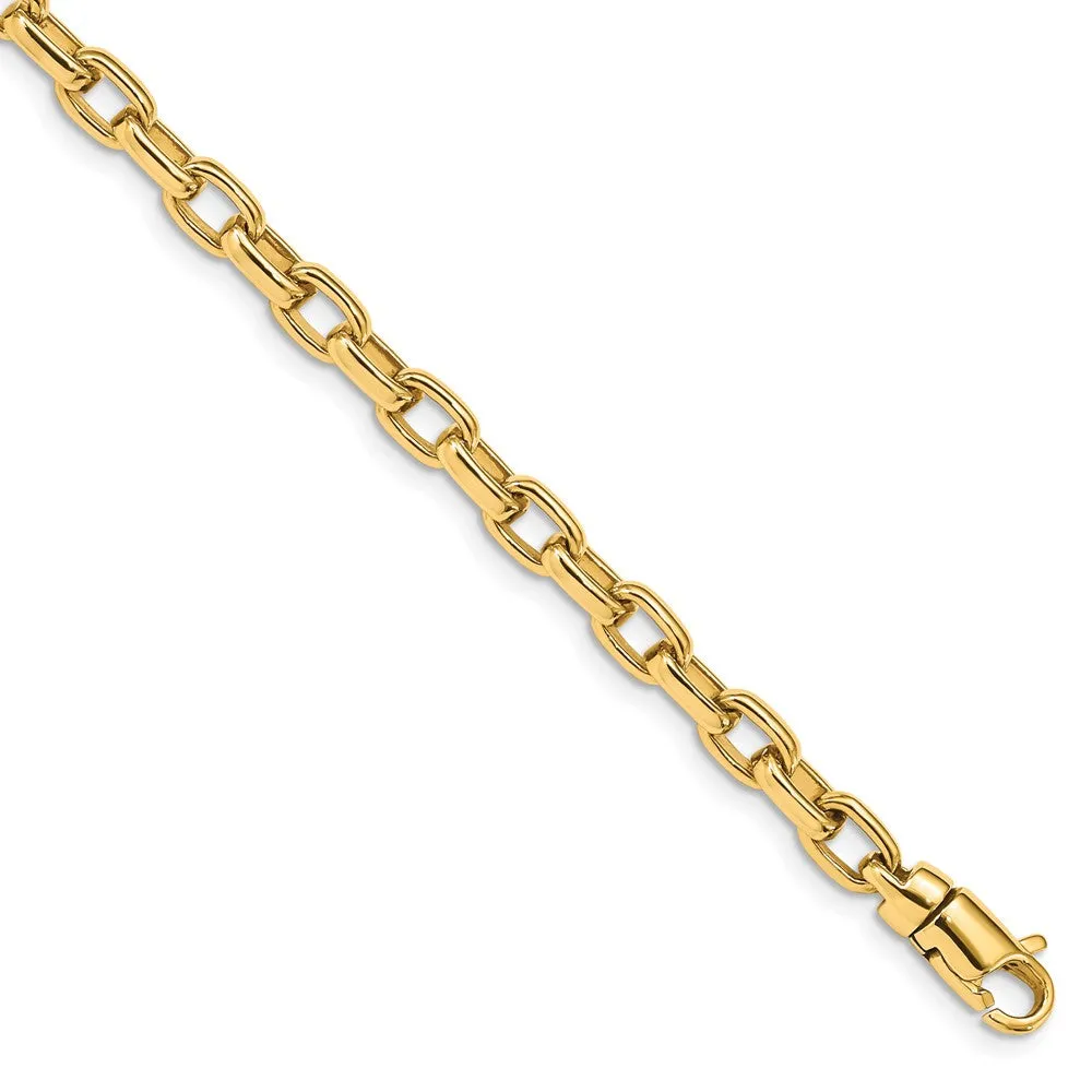 5mm 14K Yellow Gold Solid Polished Fancy Cable Chain Bracelet