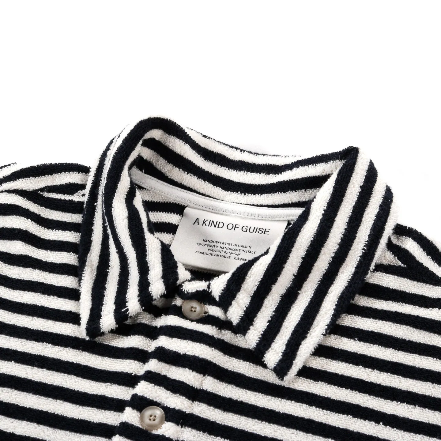 A KIND OF GUISE LINO SHIRT OREO STRIPE