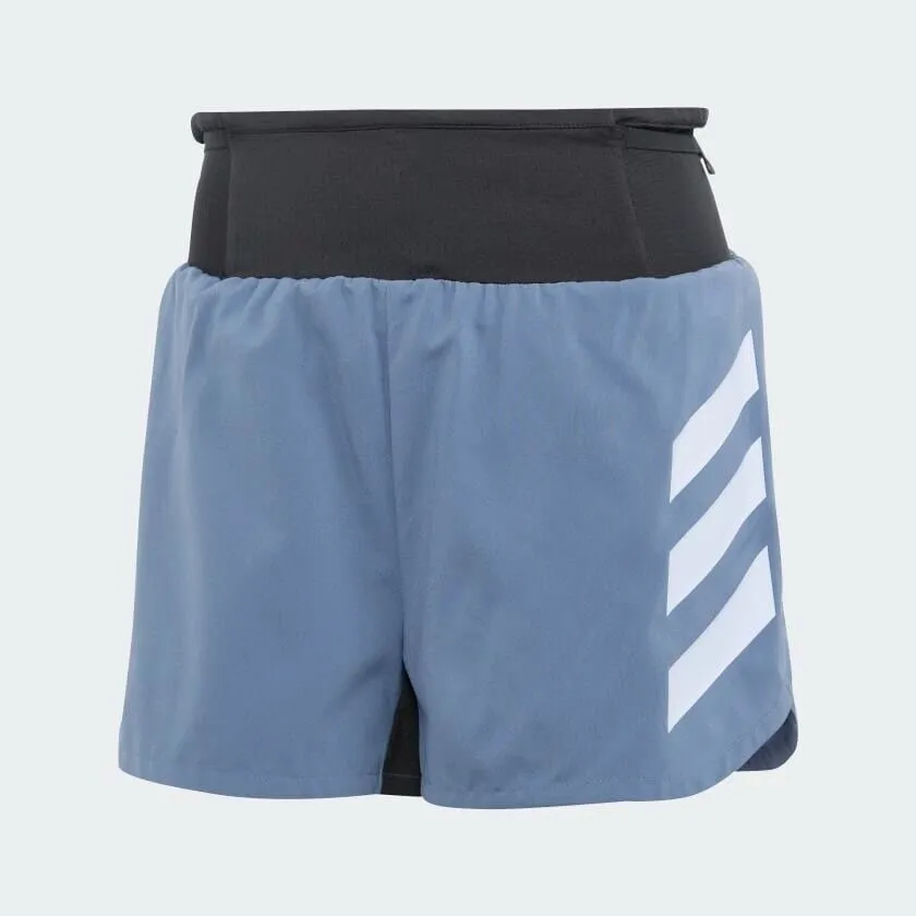 adidas TERREX Agravic Womens Trail Running Shorts Light Blue Parley