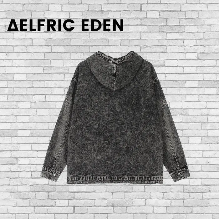 Aelfric Eden  |Unisex Denim Street Style Long Sleeves Oversized Hoodies