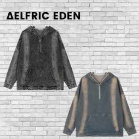 Aelfric Eden  |Unisex Denim Street Style Long Sleeves Oversized Hoodies