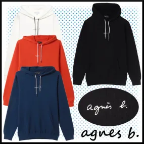 Agnes b  |Unisex Street Style Long Sleeves Plain Cotton Logo Hoodies