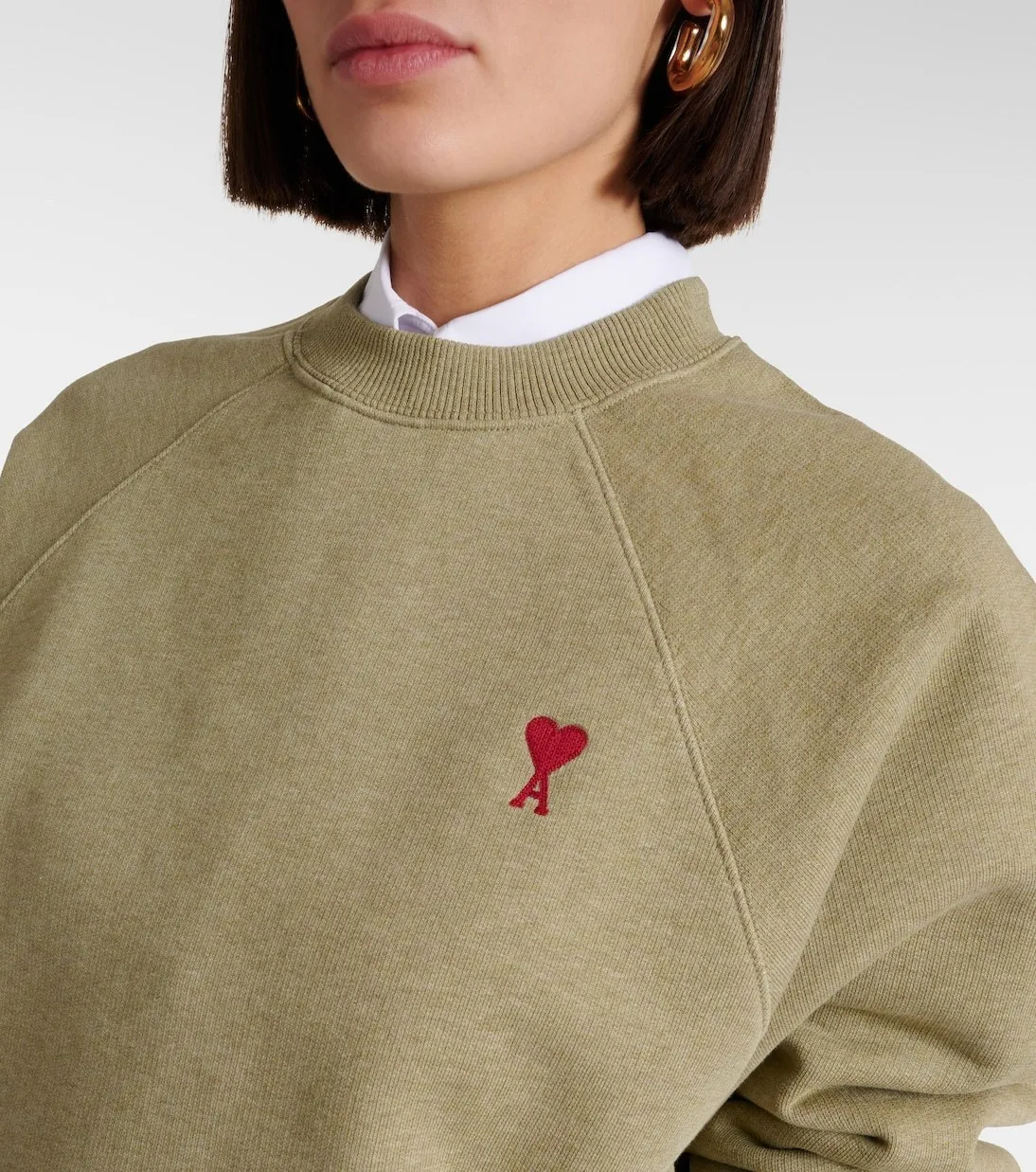 AMI PARIS  |Crew Neck Long Sleeves Plain Cotton Logo