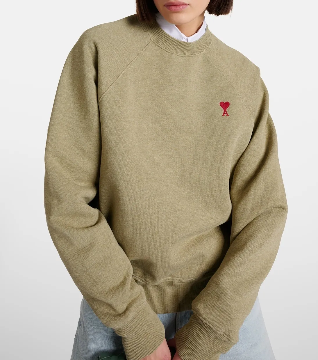 AMI PARIS  |Crew Neck Long Sleeves Plain Cotton Logo