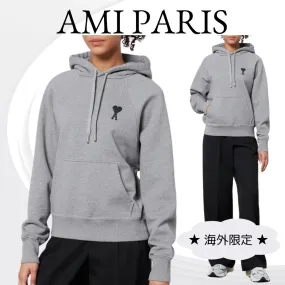 AMI PARIS  |Heart Long Sleeves Plain Cotton Logo Hoodies & Sweatshirts