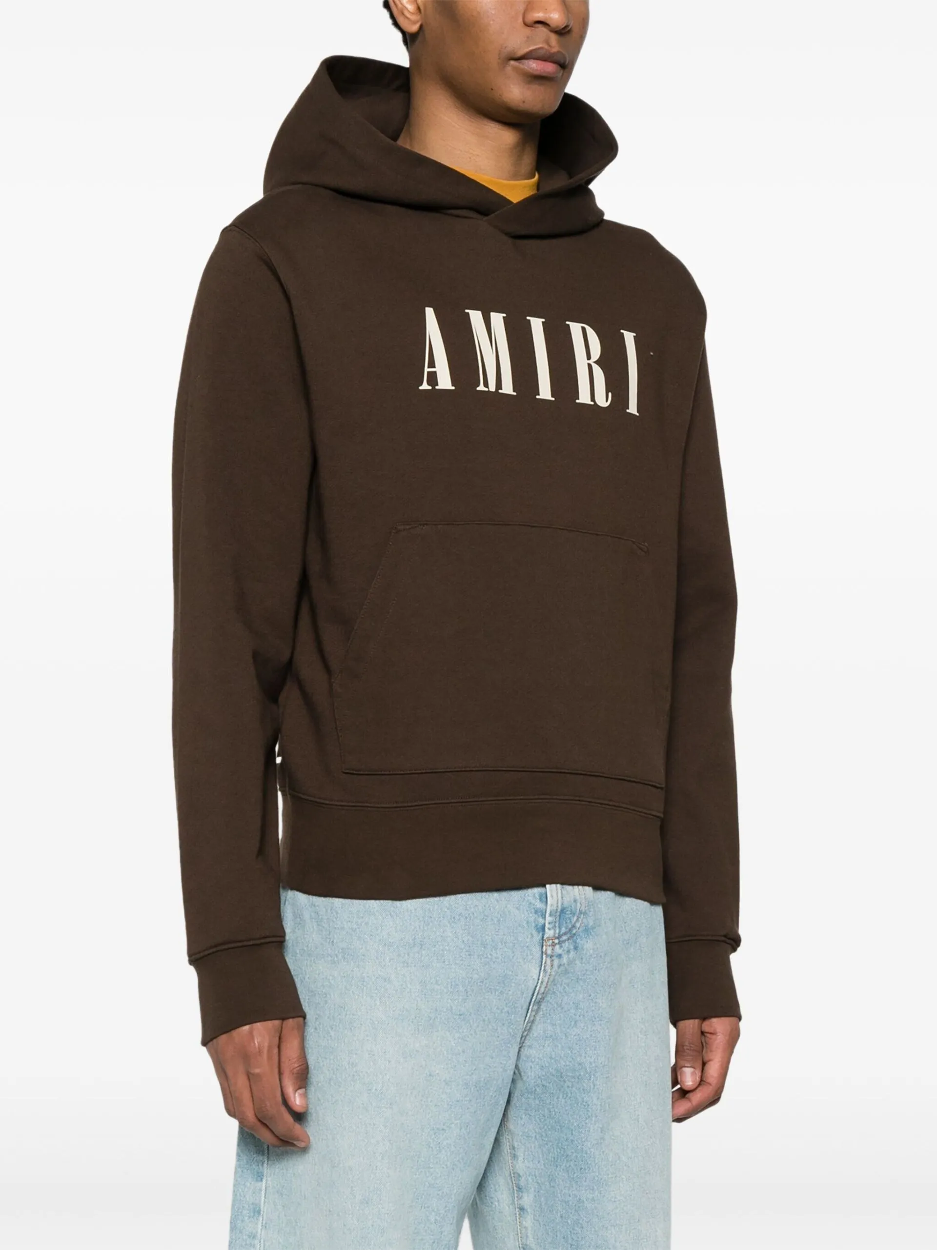 AMIRI  |Street Style Bi-color Long Sleeves Plain Cotton Logo Hoodies