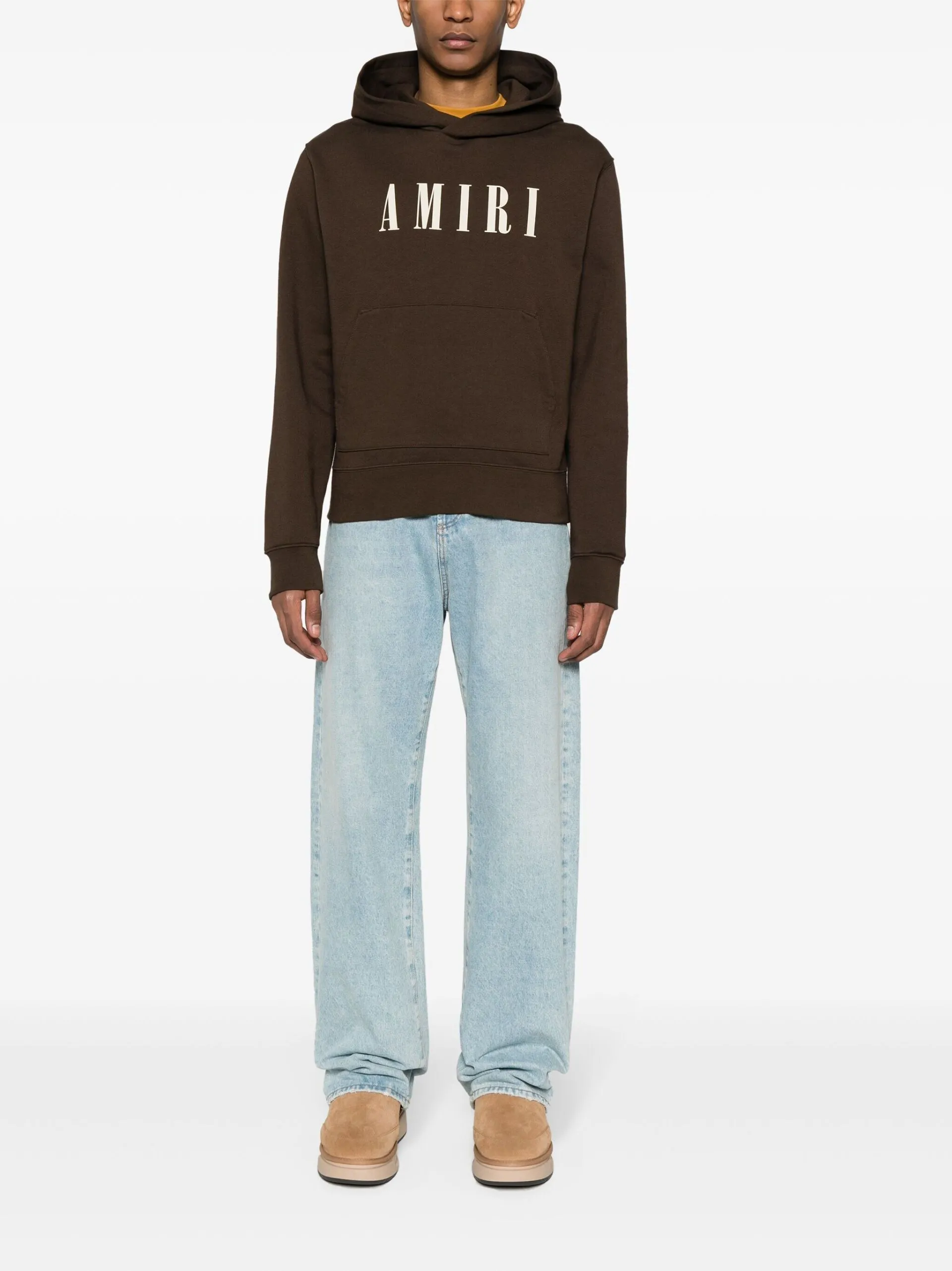 AMIRI  |Street Style Bi-color Long Sleeves Plain Cotton Logo Hoodies