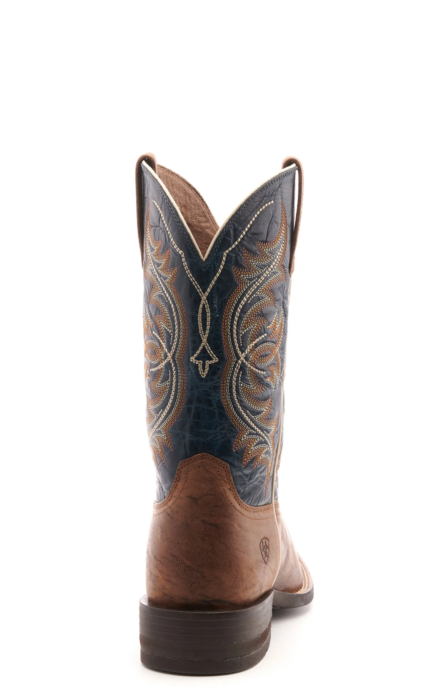 Ariat Men's Holder Spruce Brown and Navy Shock Shield Wide Square Toe Cowboy Boot