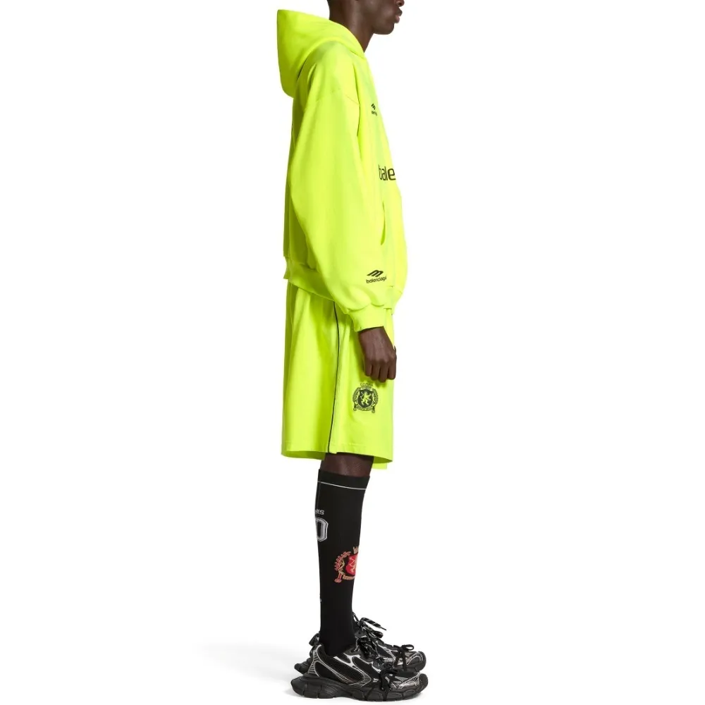 BALENCIAGA  |Men's Paris Soccer Zip-up Hoodie Medium Fit in Neon Yellow