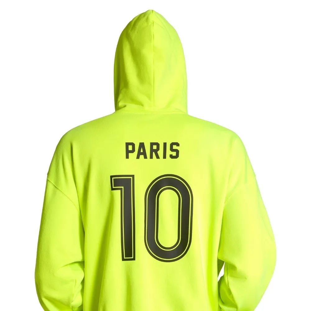 BALENCIAGA  |Men's Paris Soccer Zip-up Hoodie Medium Fit in Neon Yellow