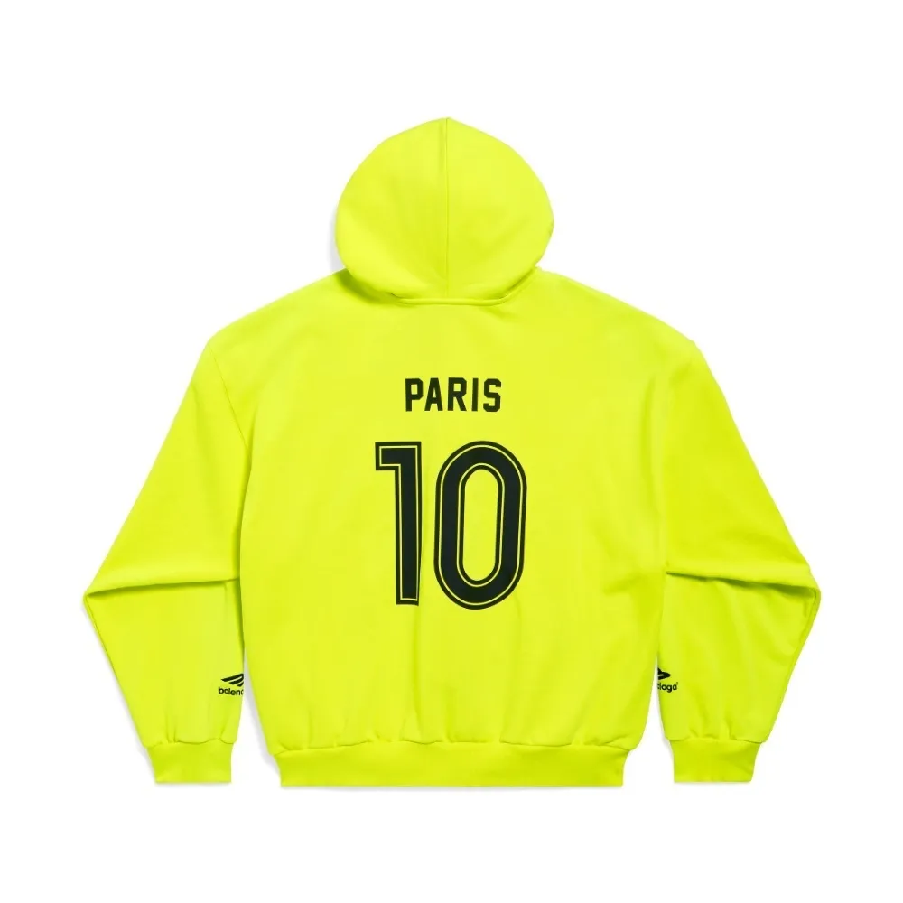 BALENCIAGA  |Men's Paris Soccer Zip-up Hoodie Medium Fit in Neon Yellow