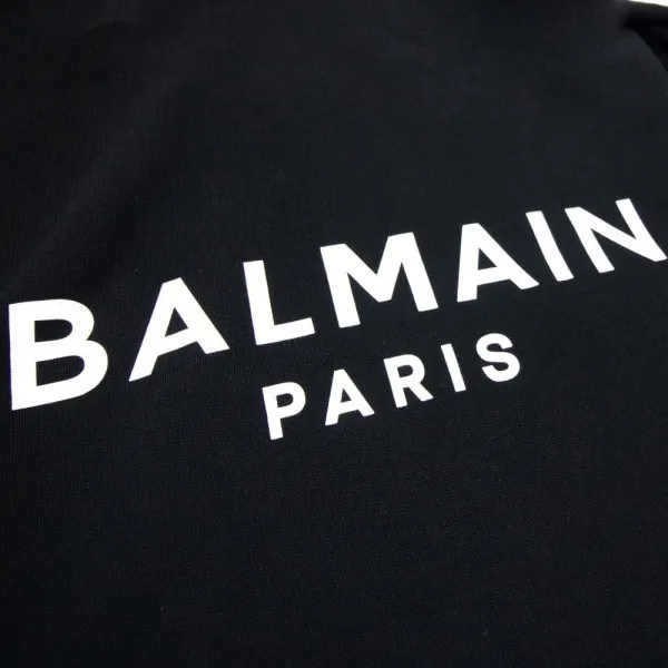 BALMAIN  |Unisex Street Style Long Sleeves Plain Cotton Logo Luxury