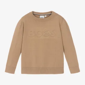 Boys Beige Cotton Sweater