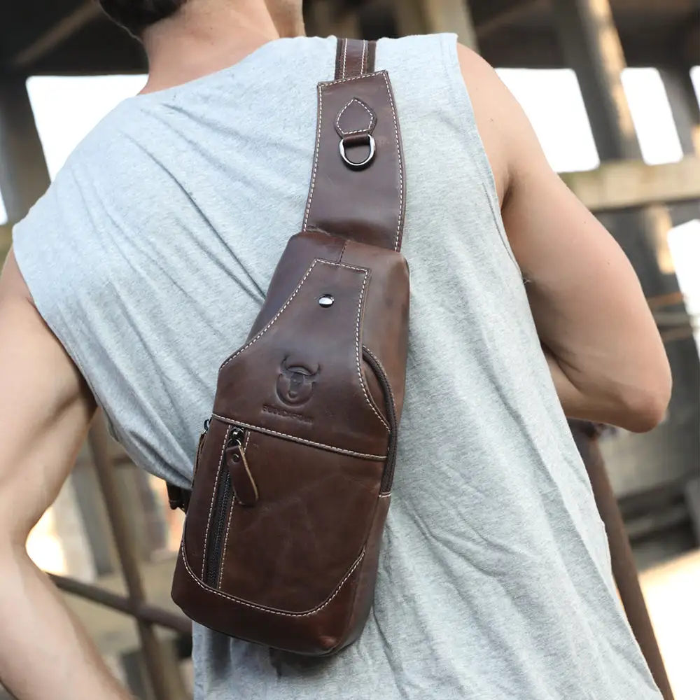 BULLCAPTAIN Genuine Leather Backpack