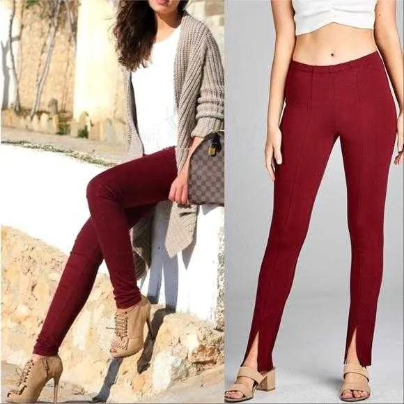 Burgundy Skinny Pants