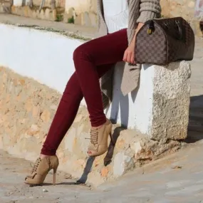 Burgundy Skinny Pants