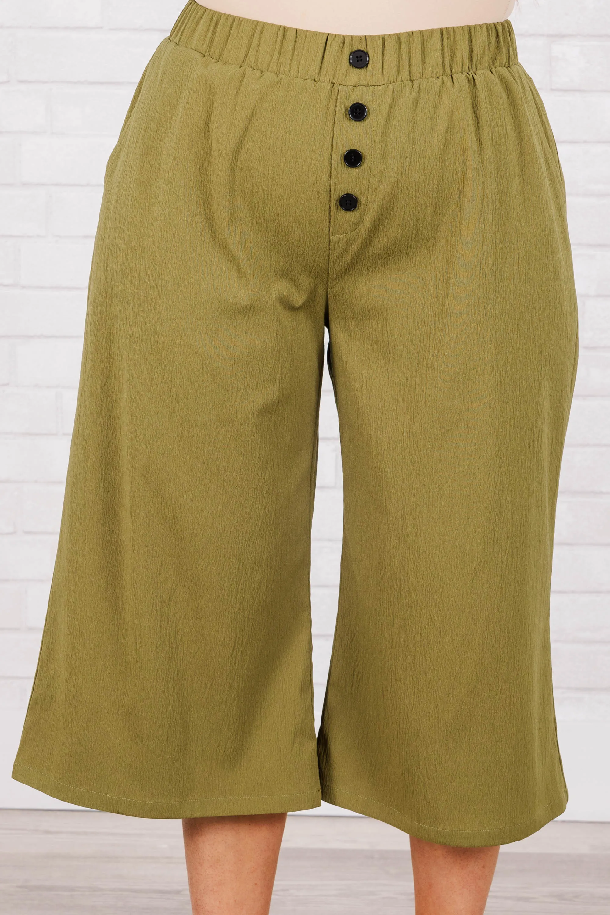 Buttons and Bells Pants, Olive