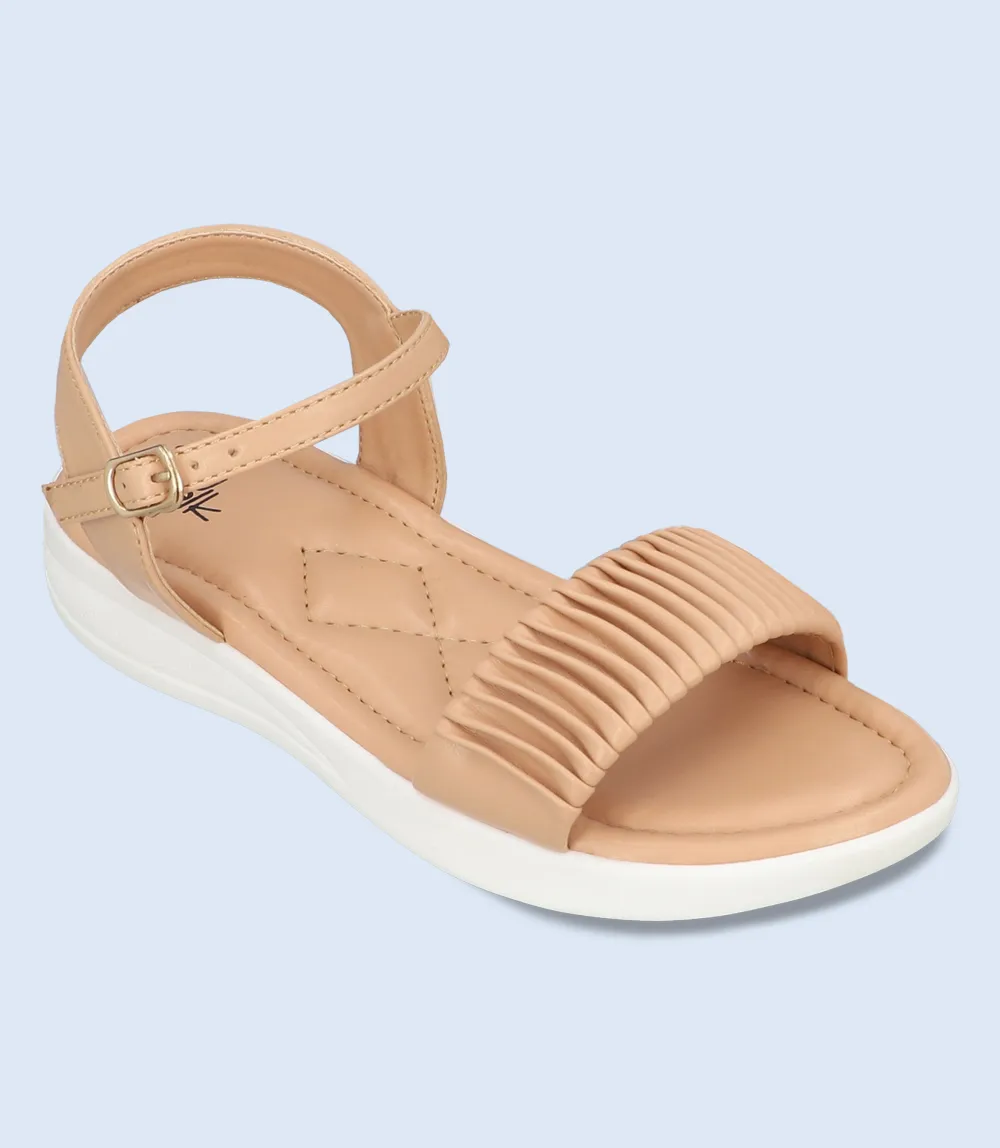 BW9629-BEIGE-Women Comfort Sandal