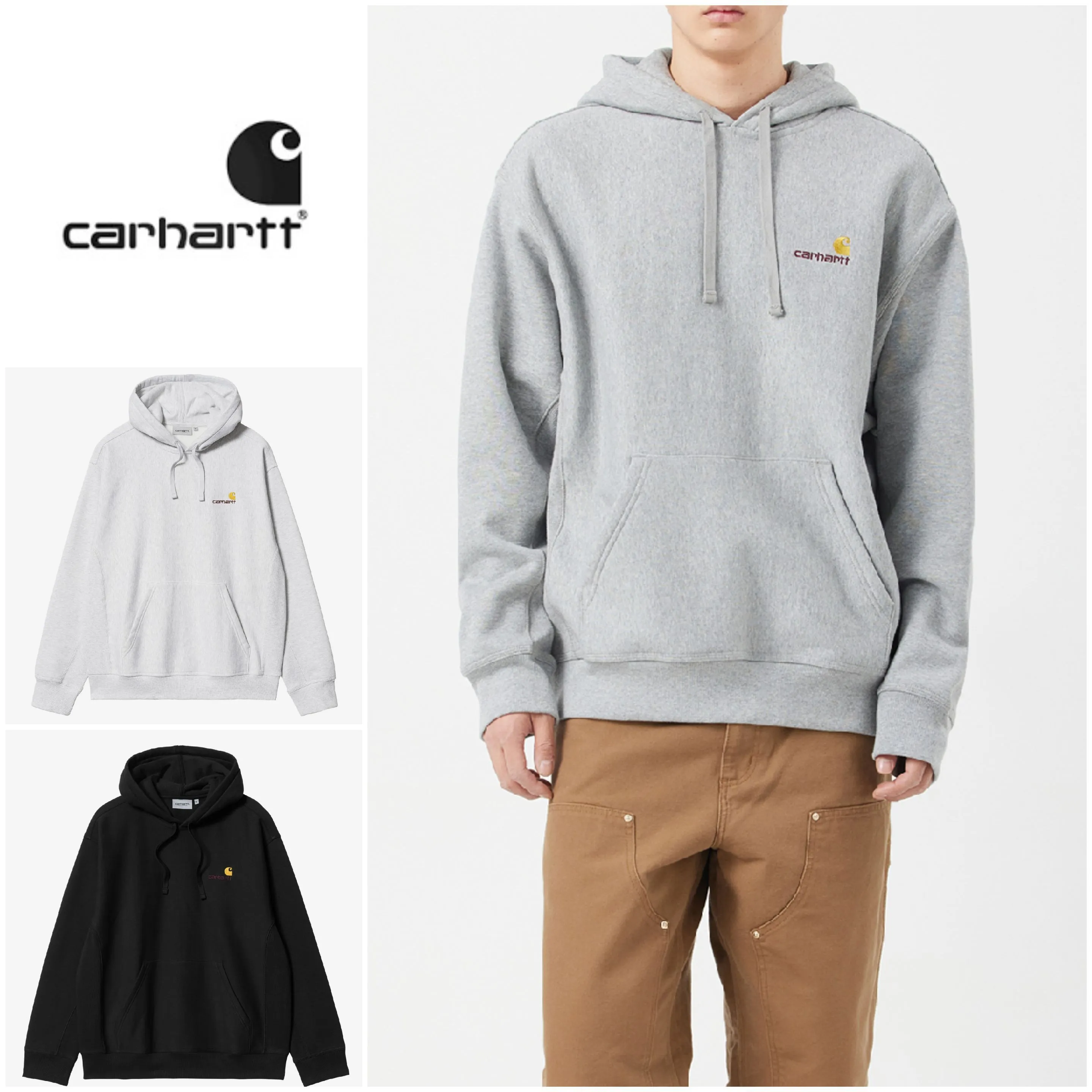 Carhartt  |Unisex Street Style Long Sleeves Cotton Logo Hoodies