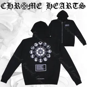 CHROME HEARTS  |Unisex Street Style Long Sleeves Plain Cotton Logo Hoodies