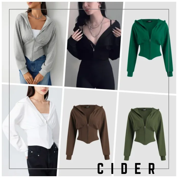 Cider  |Street Style Long Sleeves Plain Hoodies & Sweatshirts