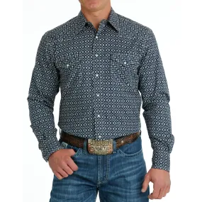 Cinch Men's Navy Geo Print Shirt