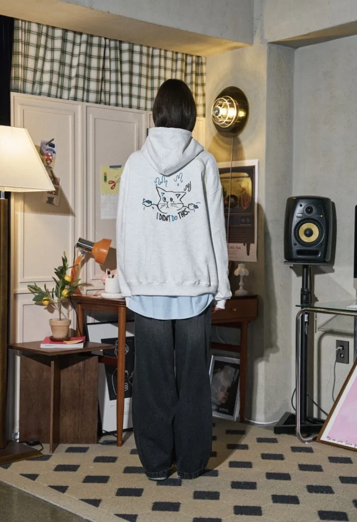 COMPAGNO  |[COMPAGNO]★DID NOT DO THIS EMBROIDERED HOODIE