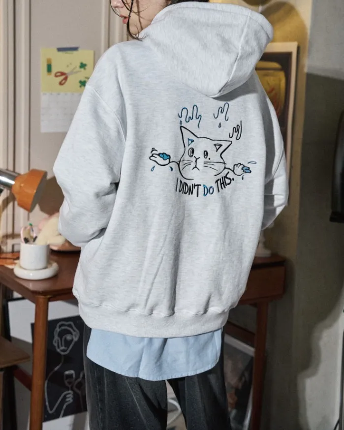 COMPAGNO  |[COMPAGNO]★DID NOT DO THIS EMBROIDERED HOODIE