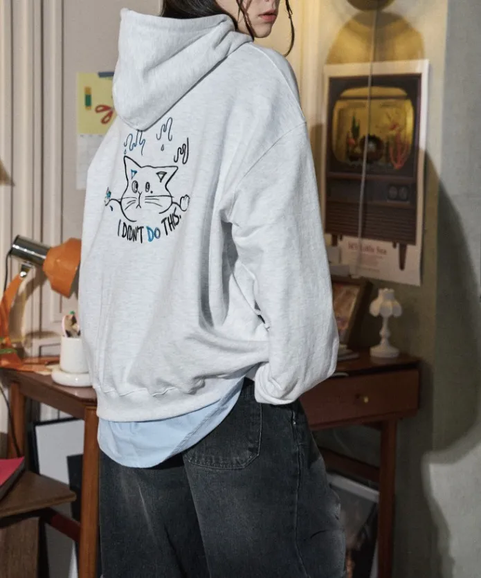 COMPAGNO  |[COMPAGNO]★DID NOT DO THIS EMBROIDERED HOODIE