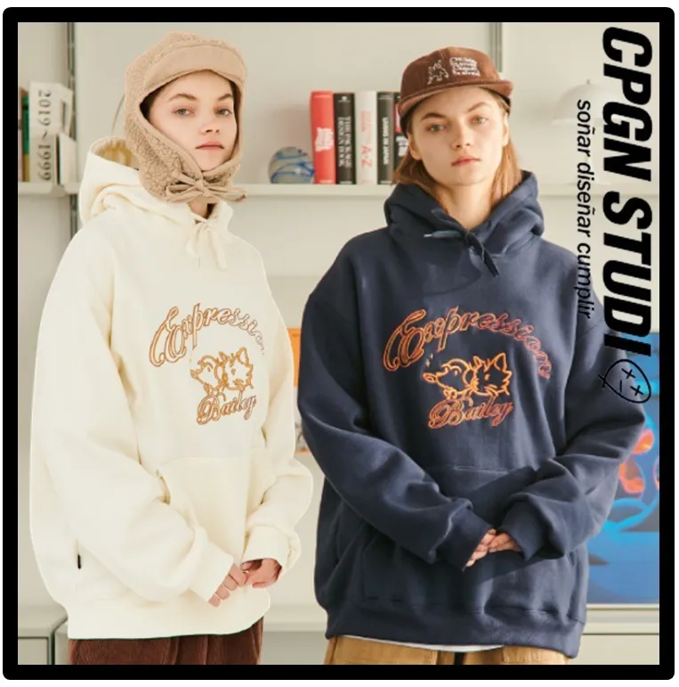 COMPAGNO  |Unisex Street Style Logo Hoodies