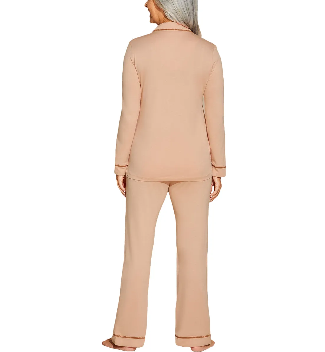 Cosabella Bella Long Sleeve Top & Pant PJ Set (AMORE9644) - Copper/Copper