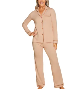 Cosabella Bella Long Sleeve Top & Pant PJ Set (AMORE9644) - Copper/Copper