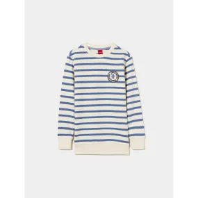 Cotton sweater with stripe pattern