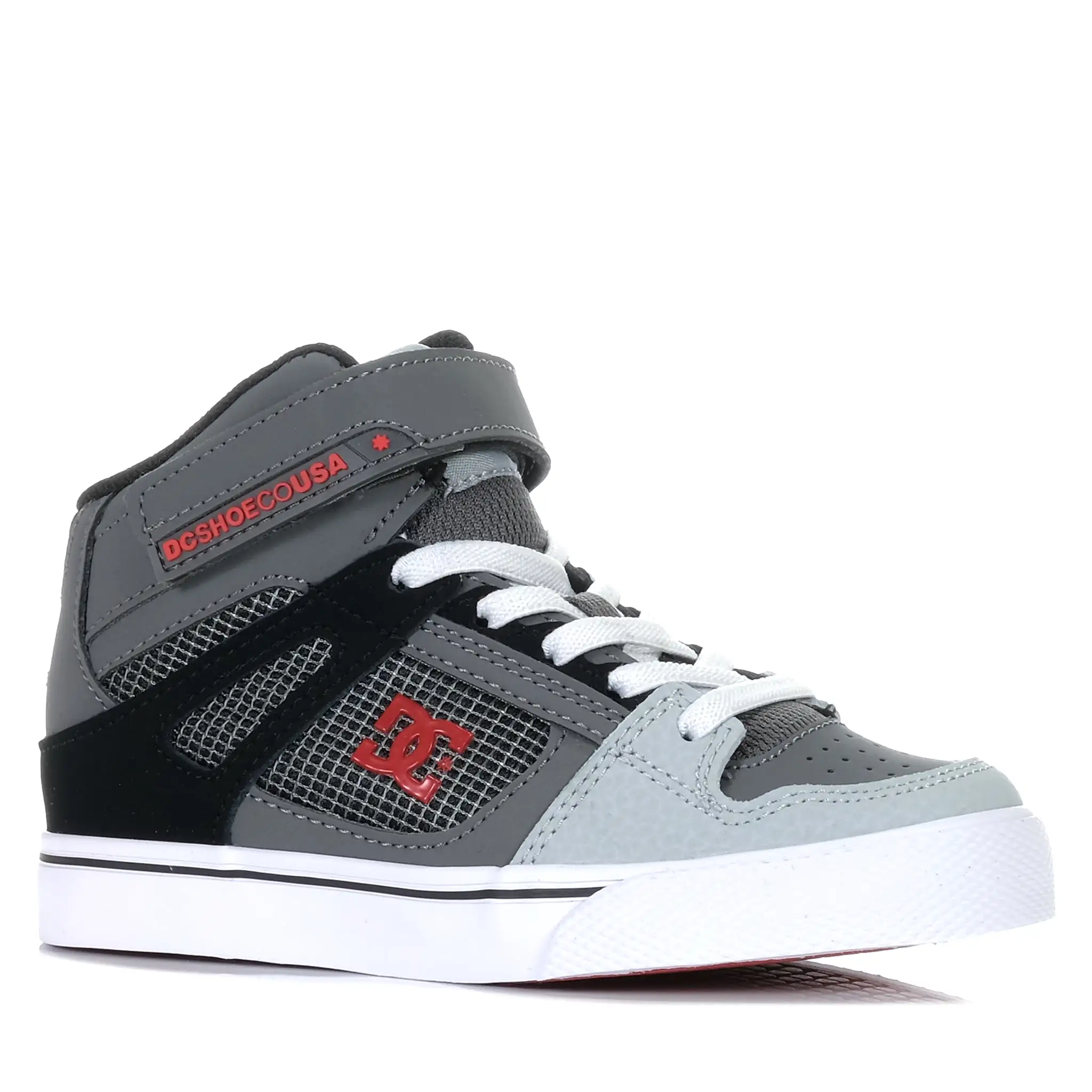 DC Pure High-Top EV Red/Heather Grey