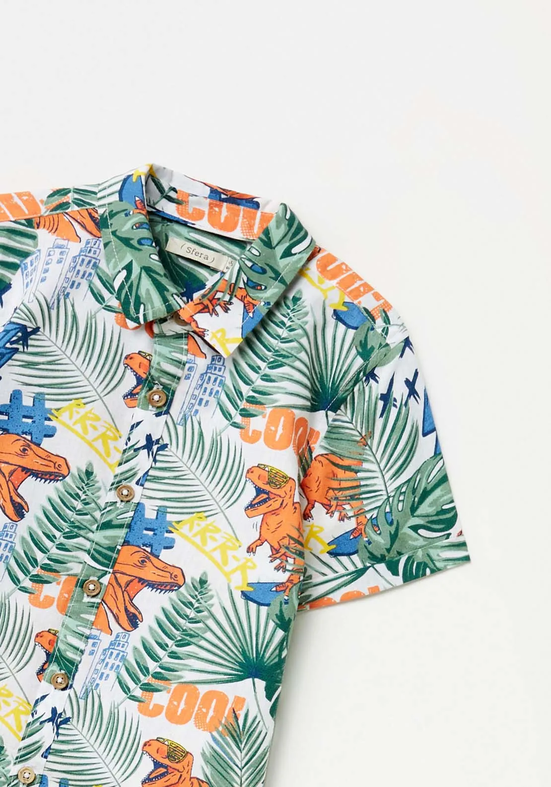 Dino Floral Shirt - Blue