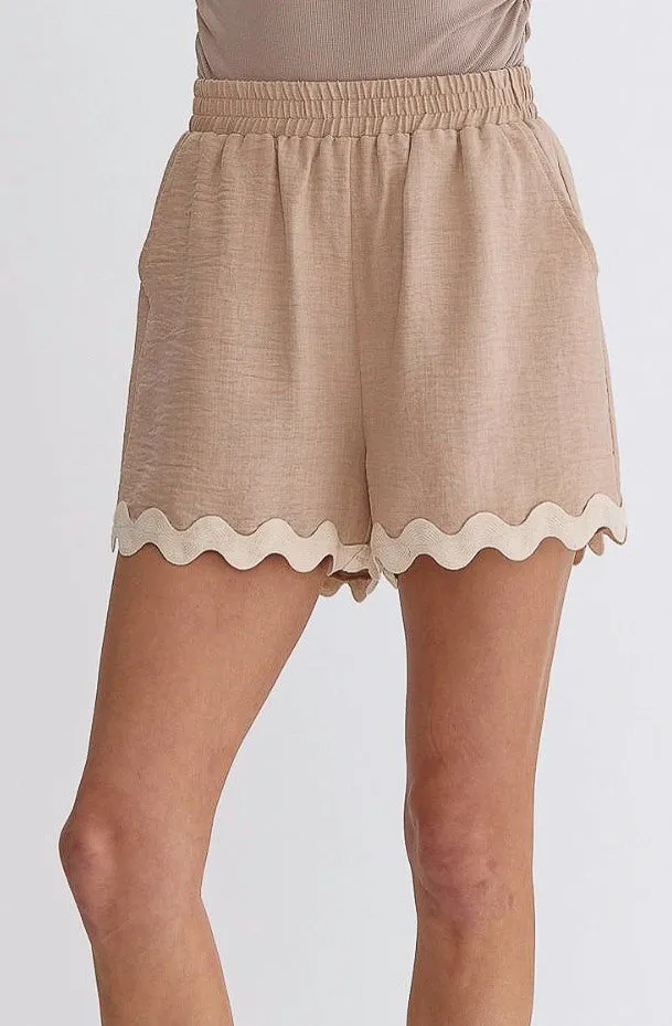 EASY BREEZY HIGH WAISTED RIC RAC SHORTS