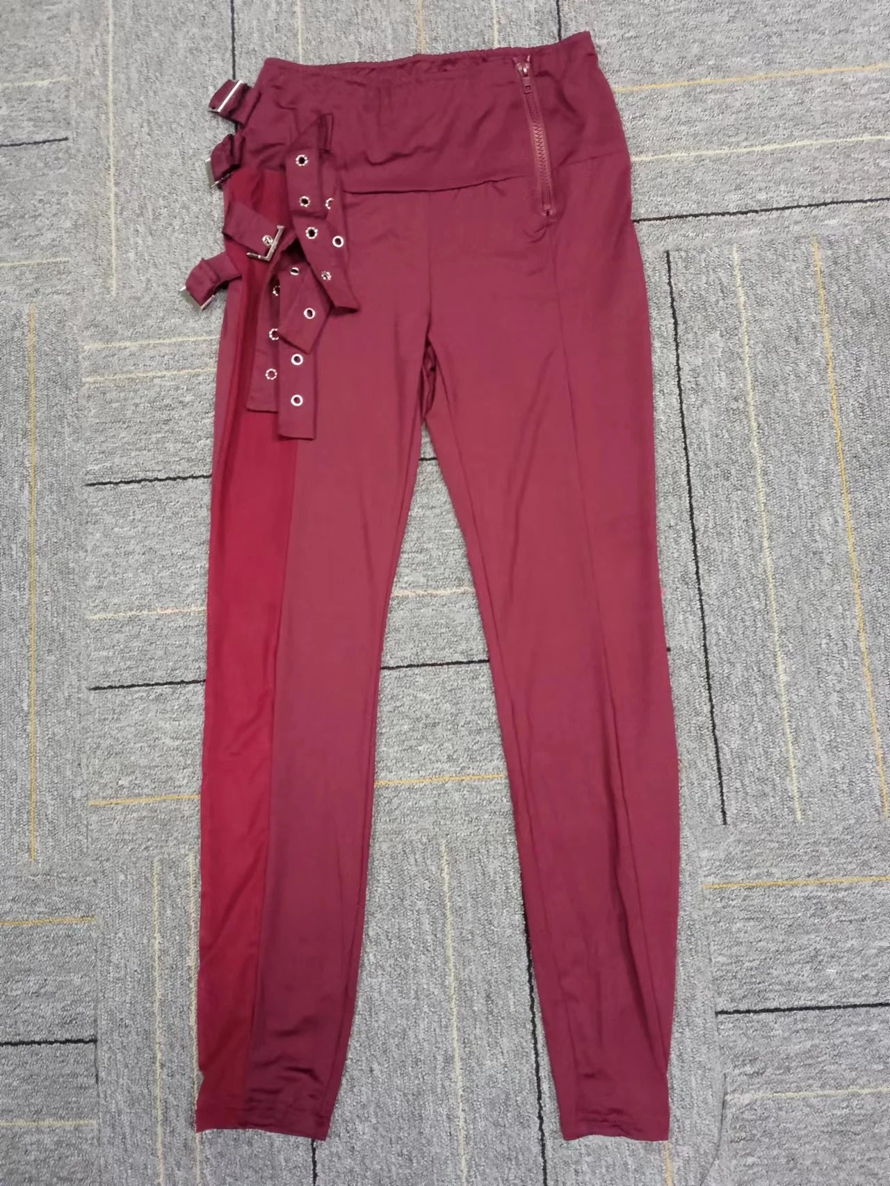 Elegant Solid Color High Waist Button Pants