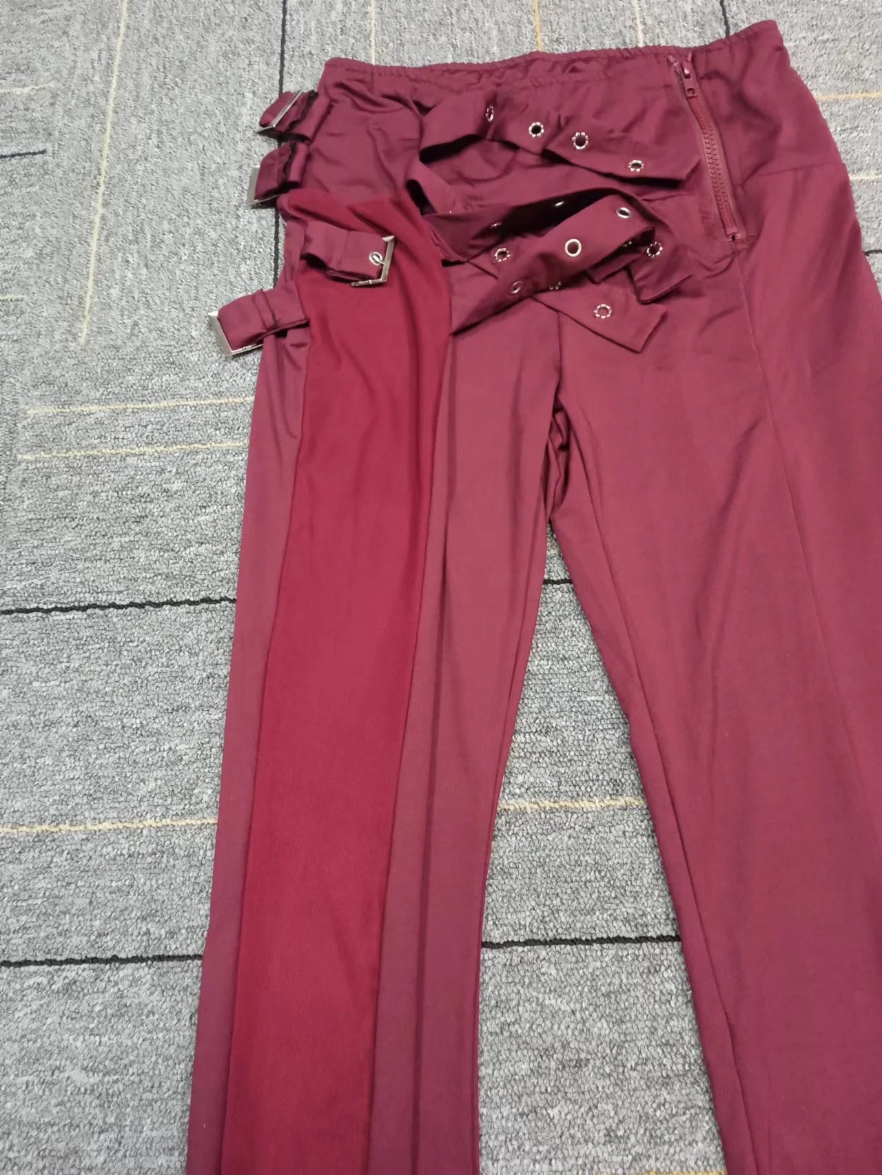 Elegant Solid Color High Waist Button Pants