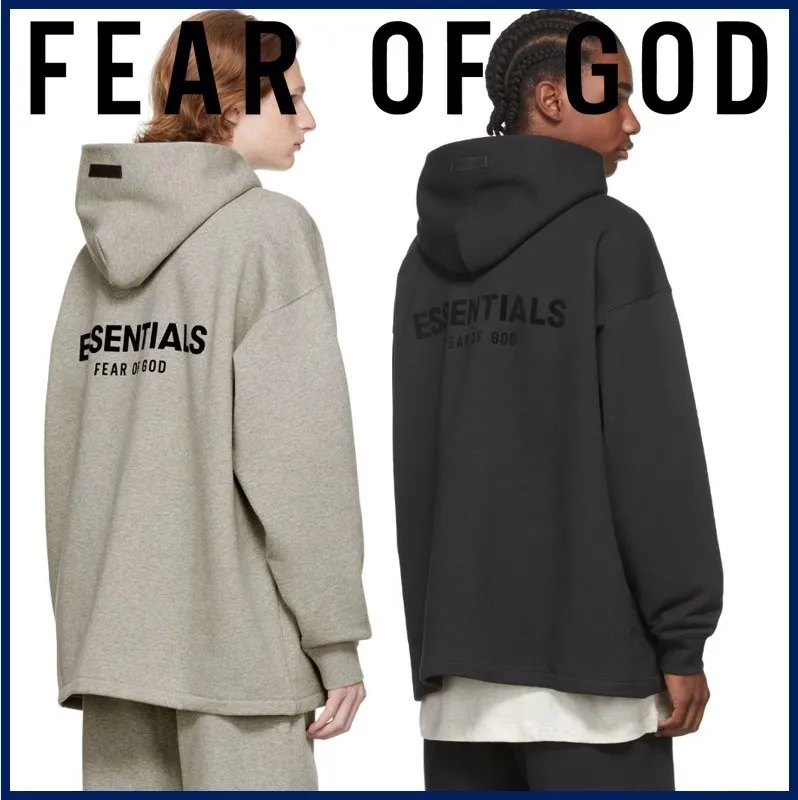 FEAR OF GOD  |Street Style Long Sleeves Plain Logo Hoodies