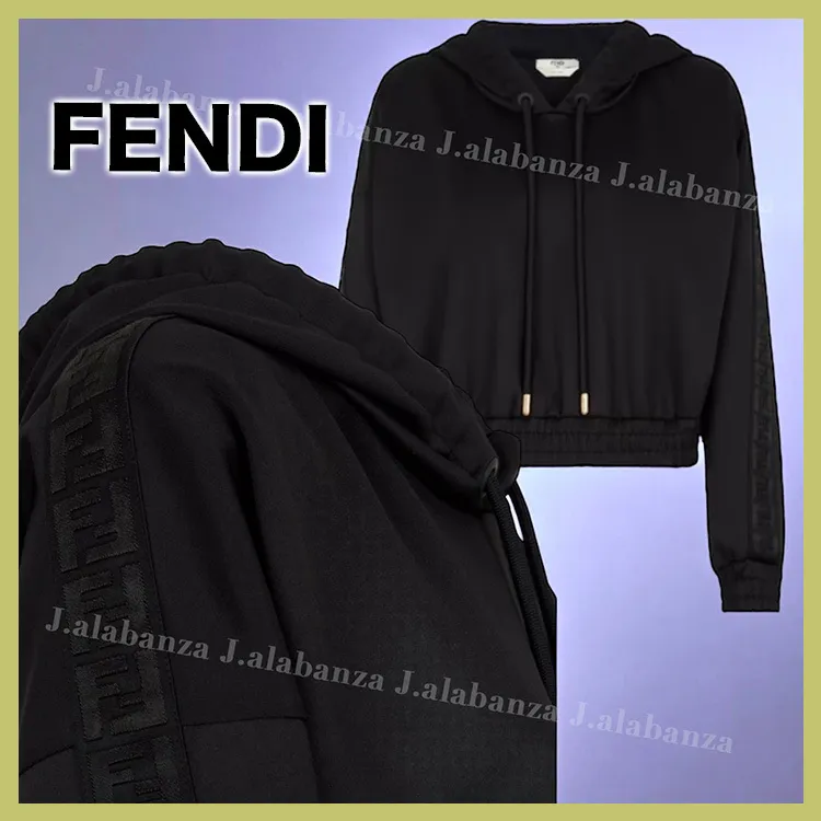 FENDI  |Street Style Long Sleeves Logo Hoodies & Sweatshirts