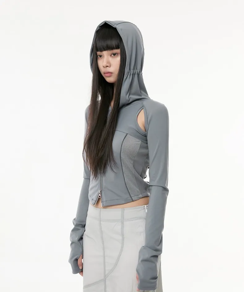 FLARE UP  |[ FLARE UP ]★19.Division Cut-out Hooded Zip-up (FL-111)